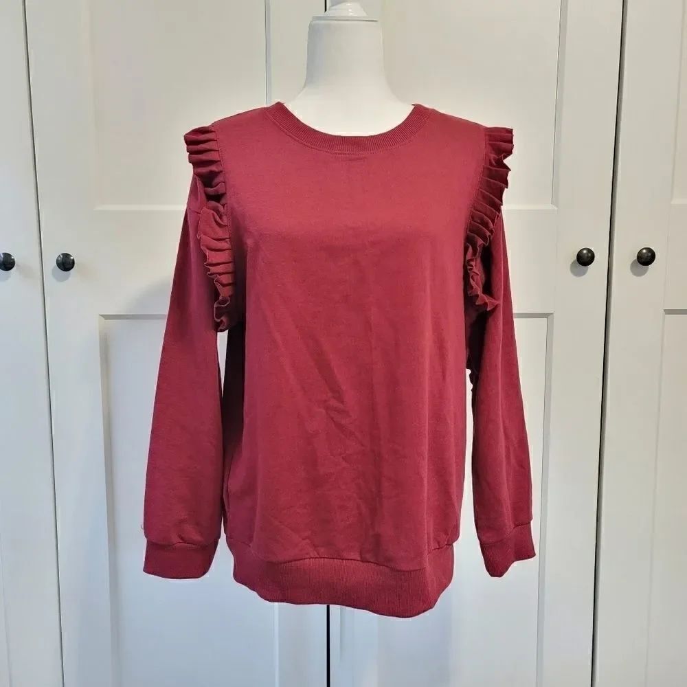 Planet gold burgundy sweater 